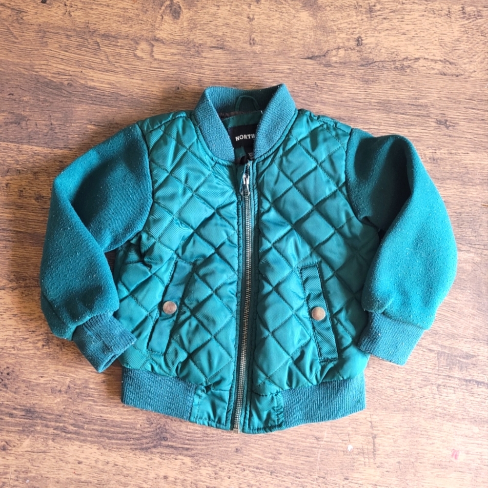 Toddler Quilted Winter Jacket, size 2T, Dark Green